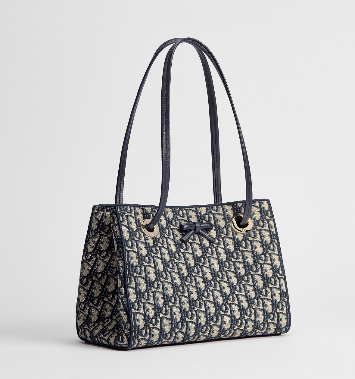 dior promenade oblique canvas bow detail shoulder tote bag